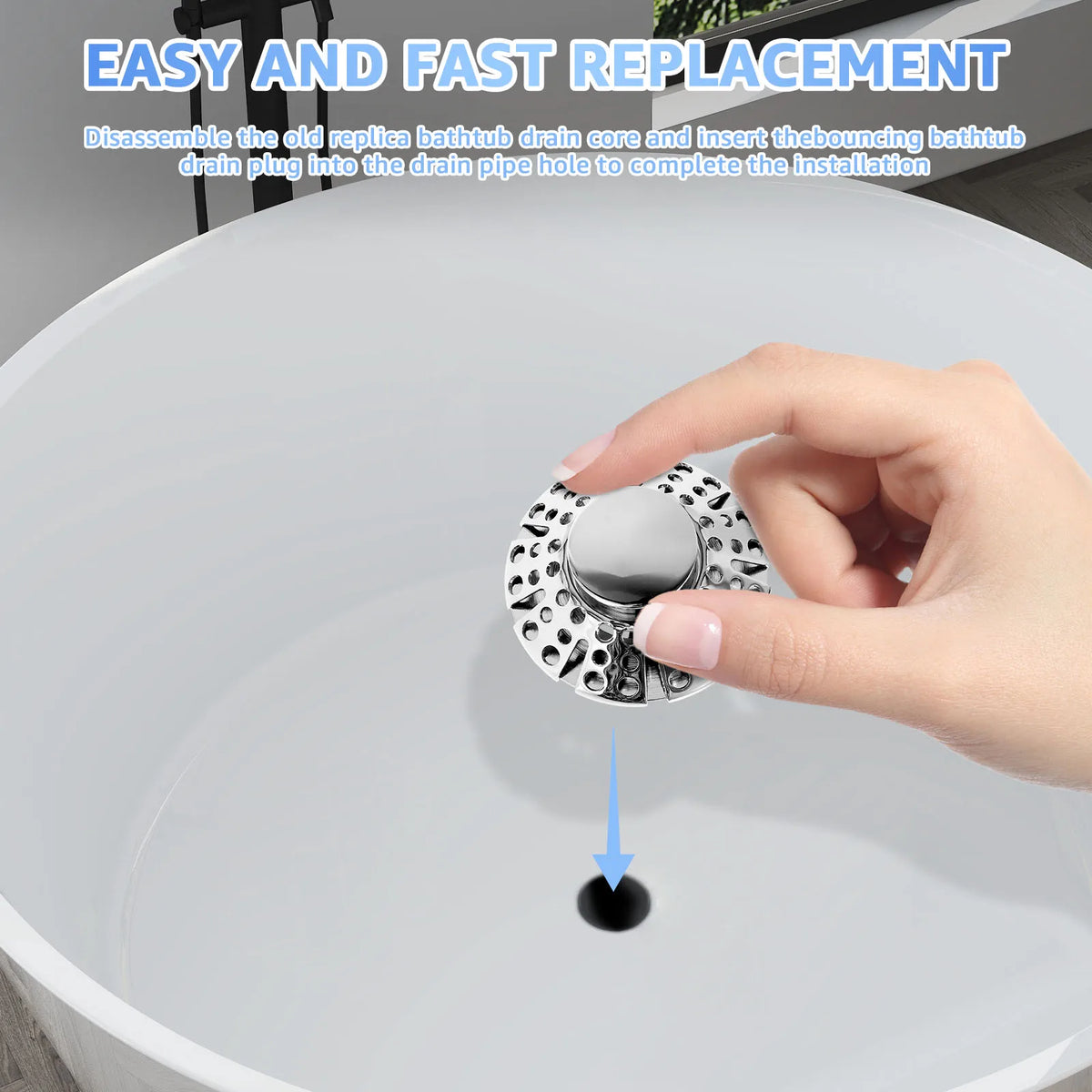 Bathtub Filter Sink 3 in 1 Leak-proof Pop Up Brass Sink Strainer Drain Basket Stopping Blockage Bouncing Core Stopper Bathroom Zpaxo