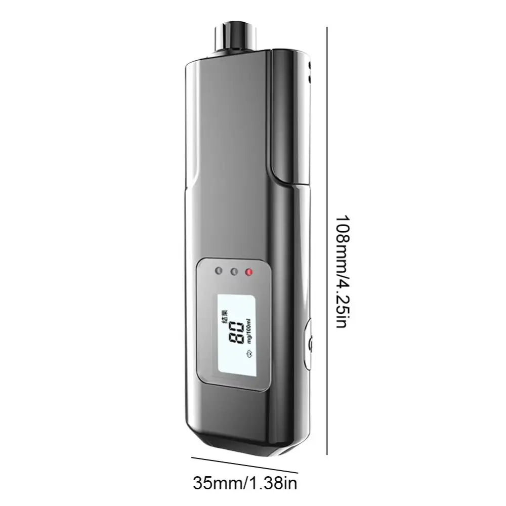 LED Digital Display Breathalyzer Analyzer Accuracy Non-Touching LED Screen Digital Breathalyzer Durable Anti-slip Zpaxo