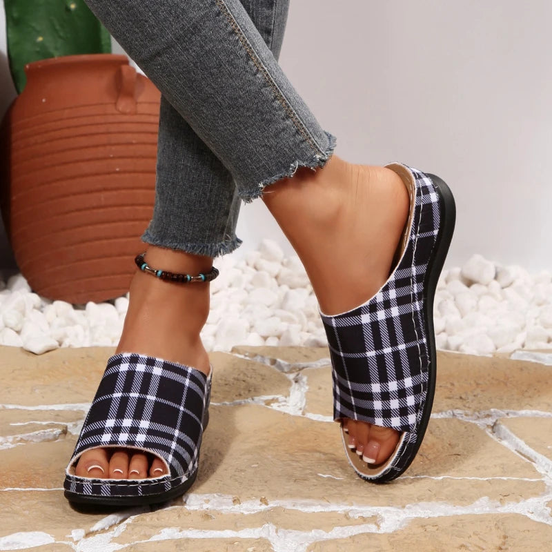 Women Wedge Slippers Open Toe Breathable Sandals Summer 2025 Fashion