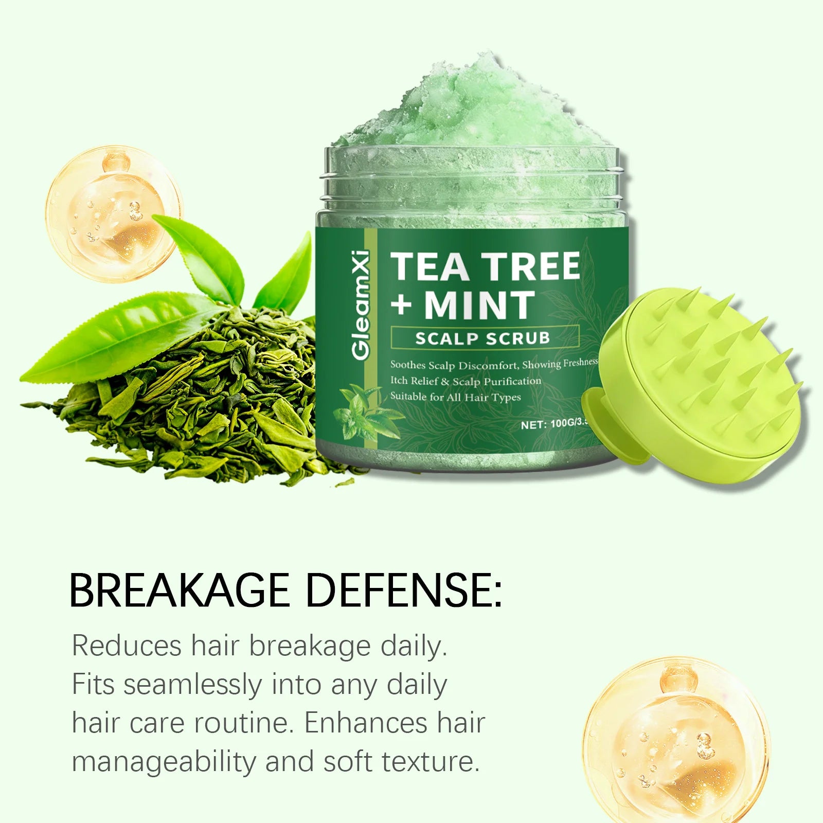 Gleamxi Tea Tree Scalp Scrub – Anti-Dandruff Shampoo 100g Scalp Scrub Shampoo Zpaxo