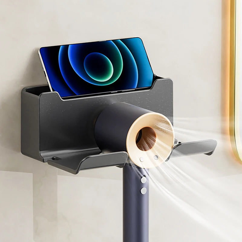 Blow Dryer Cradle Wall Mounted Functionality Available Black White Zpaxo
