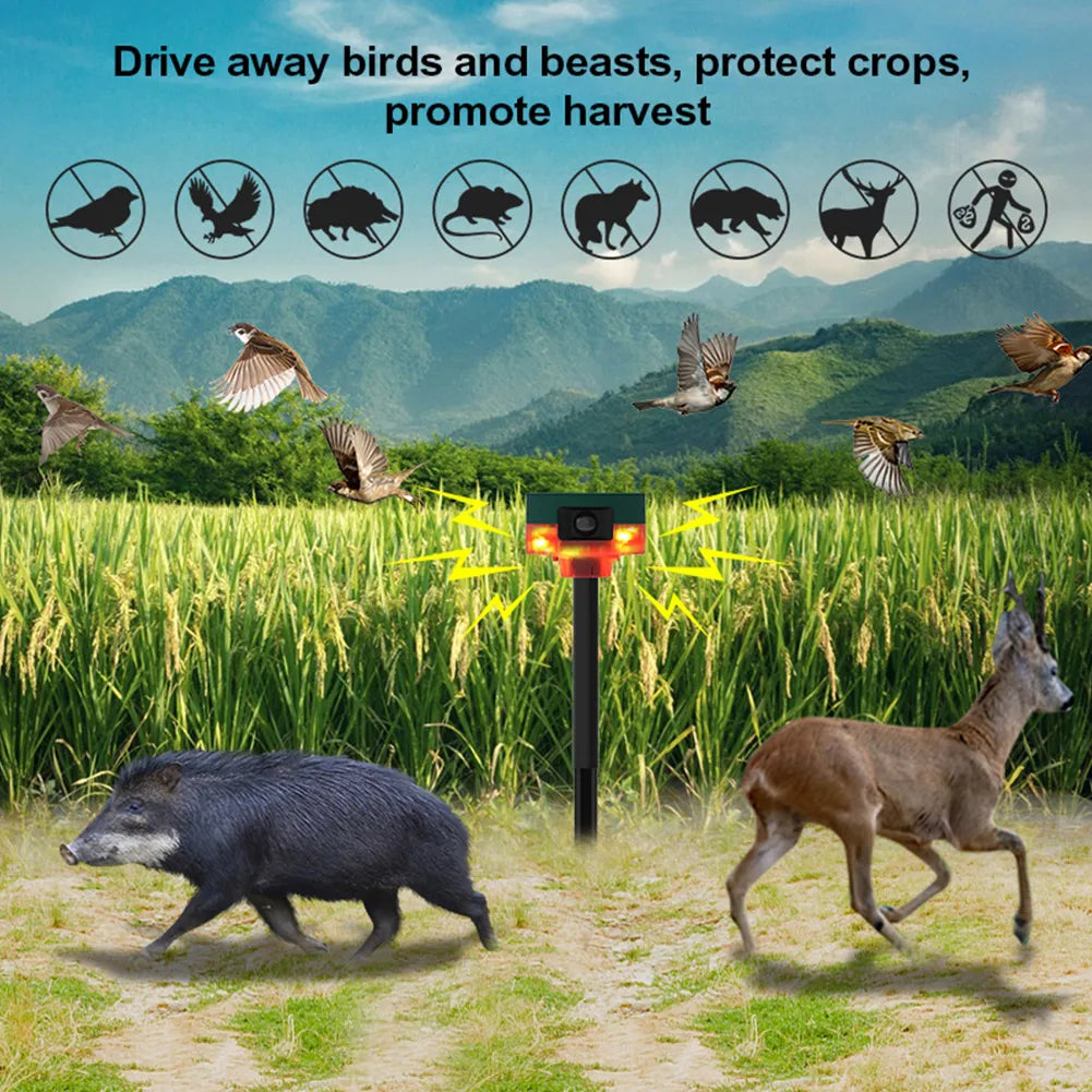 Birds Owl Repeller Solar 360-degree Induction Alarm 1200mAh Wild