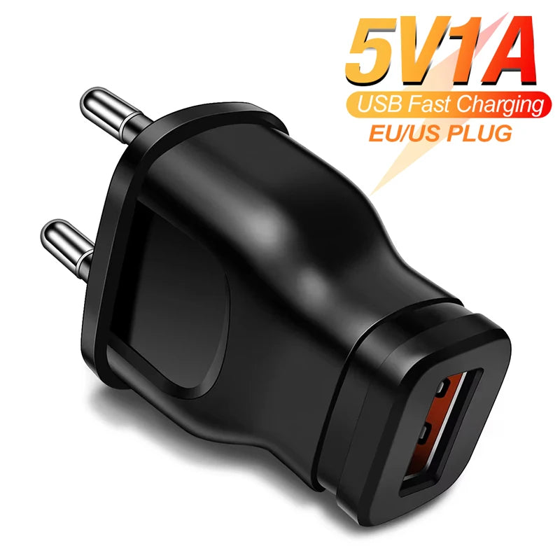 5V 1A Power Supply Adapter US EU Plug Portable USB Port Travel Wall