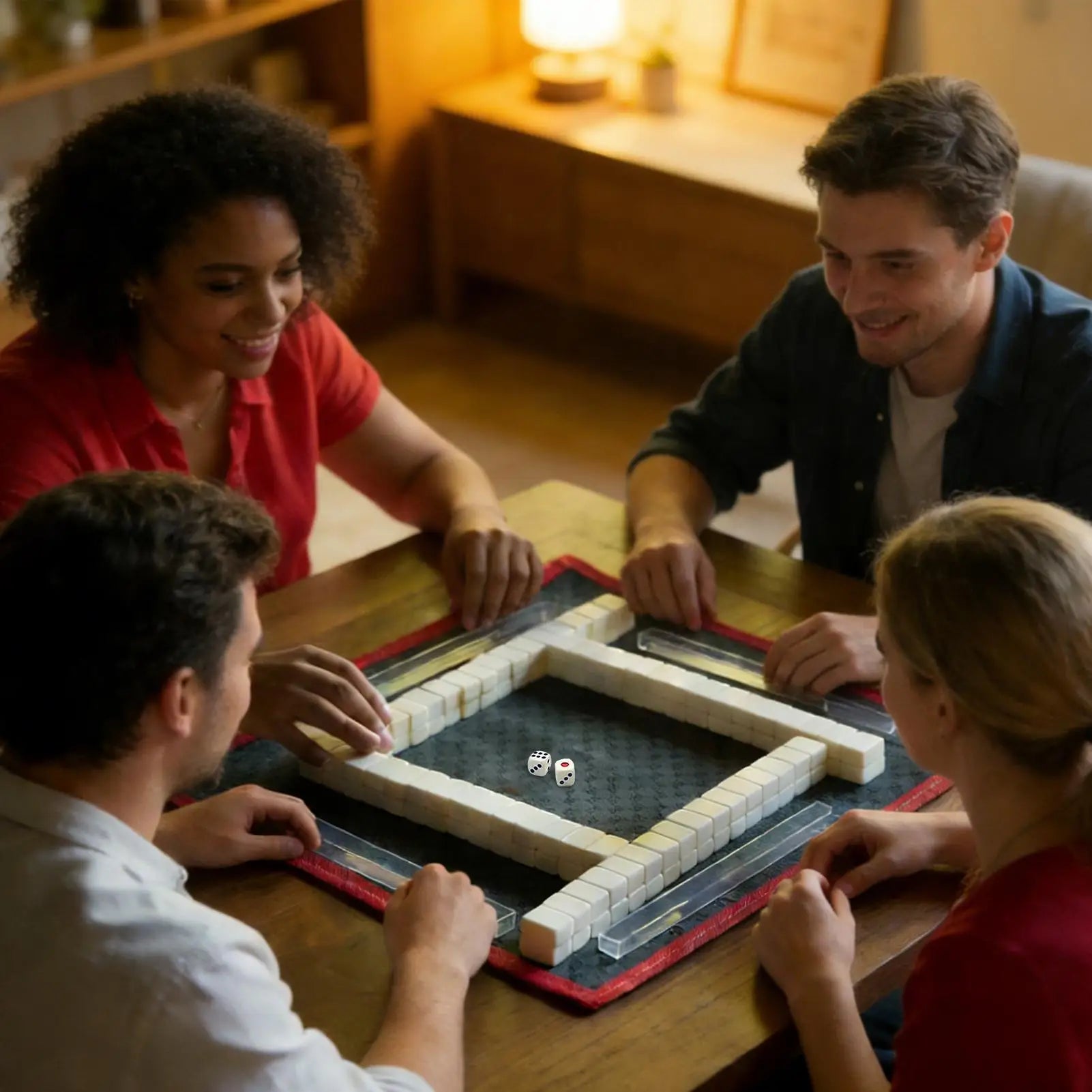 Chinese Mahjong Set Portable Board Games Portable Mahjong Tile Set Classic Games For Indoor Outdoor Home Apartment Dorm Travel Zpaxo