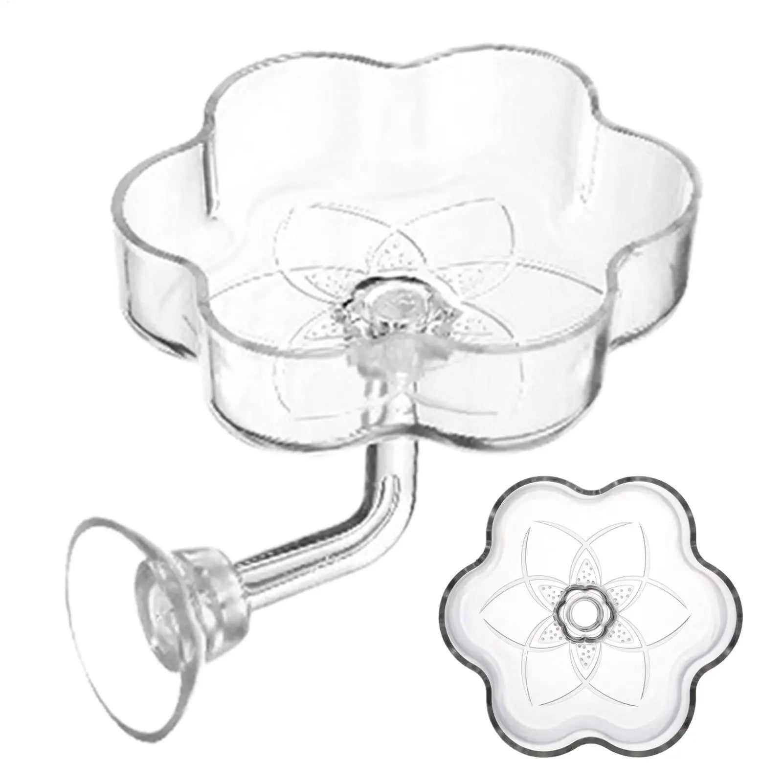 Fish Tank Feeder Aquarium Clear Dish Tray Shrimp Suction Cup Flower Shaped Shrimp Bowl Feeder Tube for Fish Tank Feeder Tray Zpaxo