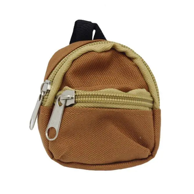 Mini Wallet Coin Purse Double-shoulder Zipper Keychain Backpack