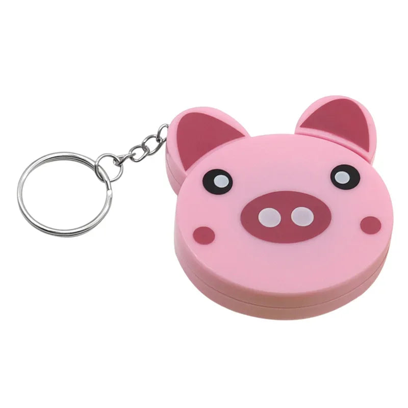 Cute Cartoon Animal Mini Tape Measure Keychain Portable Retractable Zpaxo 1pc Pig B18421B