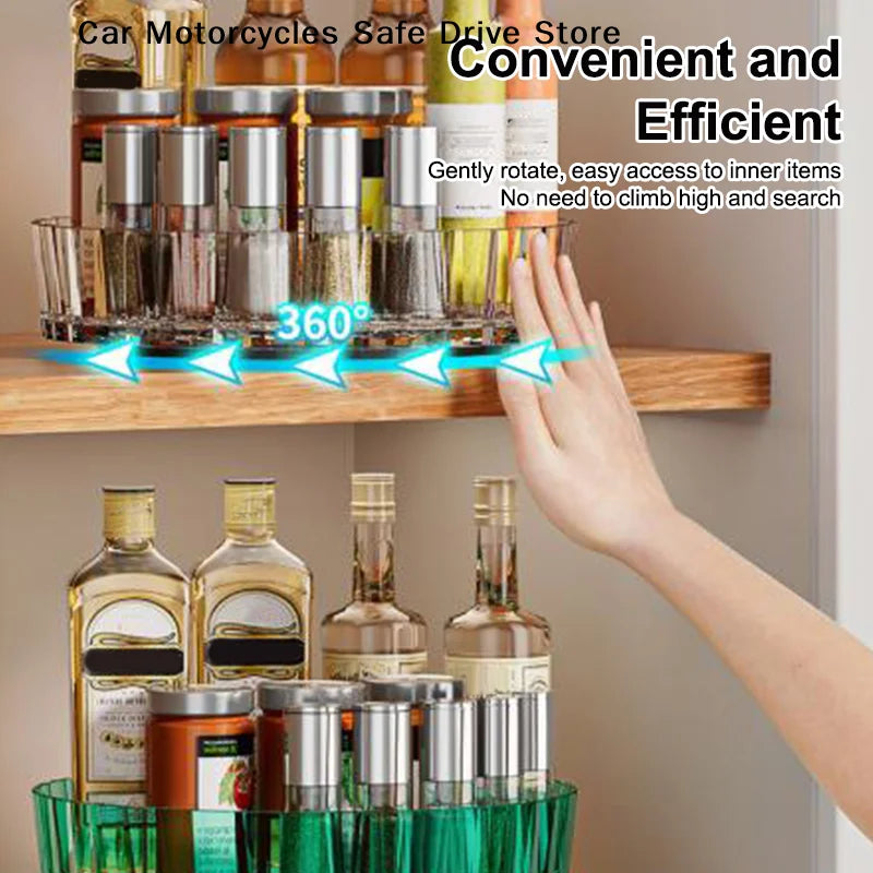 CM360 Rotating Seasoning Storage Rack Kitchen Spice Non-slip Cabinet