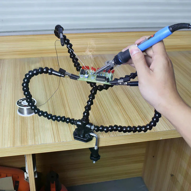 Table Clip Soldering Stand Welding PCB Holder Flexible Arm Tool Multi Zpaxo