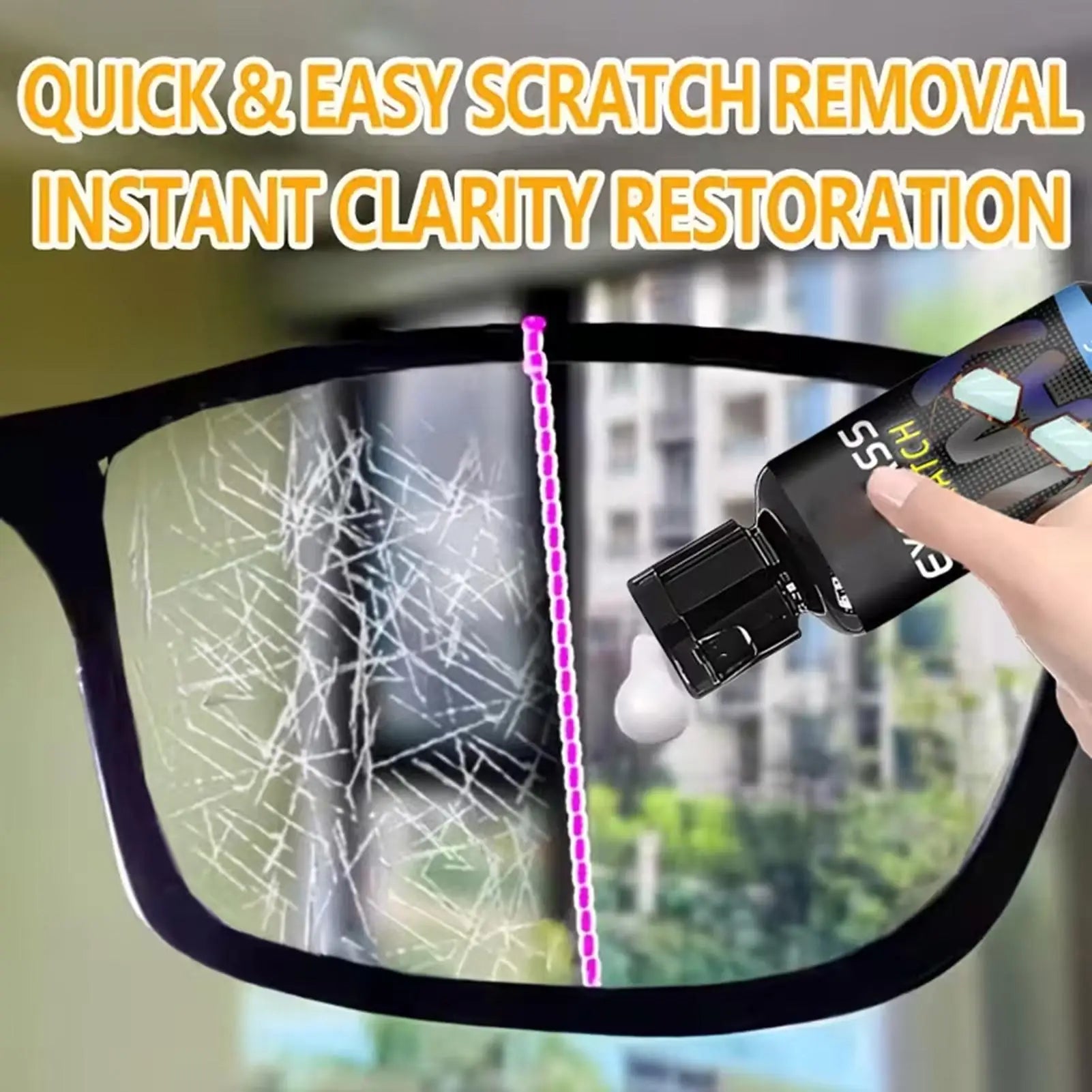 Scratch Remover Eyeglasses Lens Repair Polishing Cream Sponge Cloth