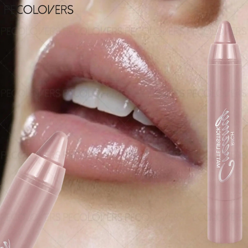 1PC Velvet Matte Lipstick Pen-Easy Glide, Long-Lasting, Non-sticky, Smooth Lip Liner &Lipstick in One for All Light Beige Types Zpaxo