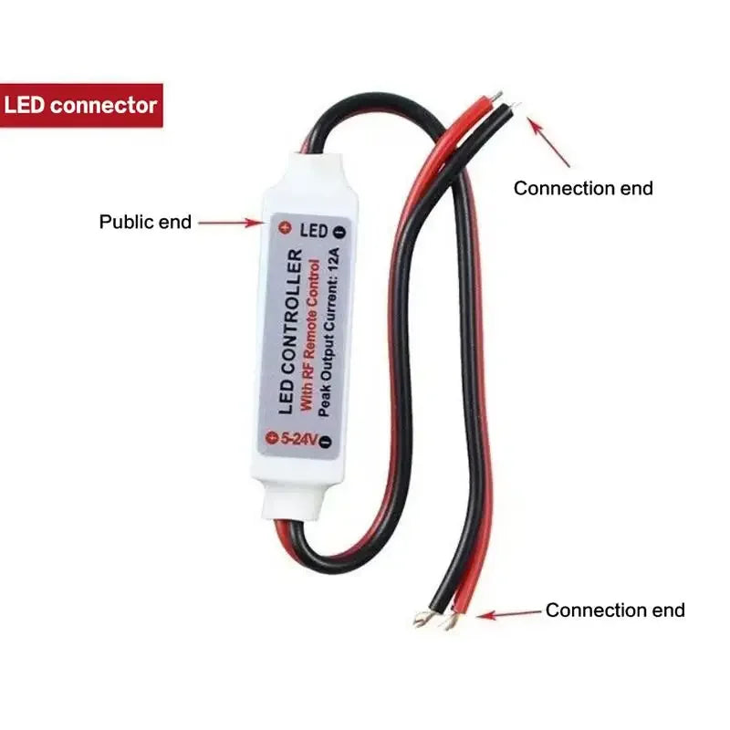 1Pcs 5-24V Led Dimmer Controller RF 11-Key Monochrome Montroller Wireless Remote Control For LED Strip Light Zpaxo