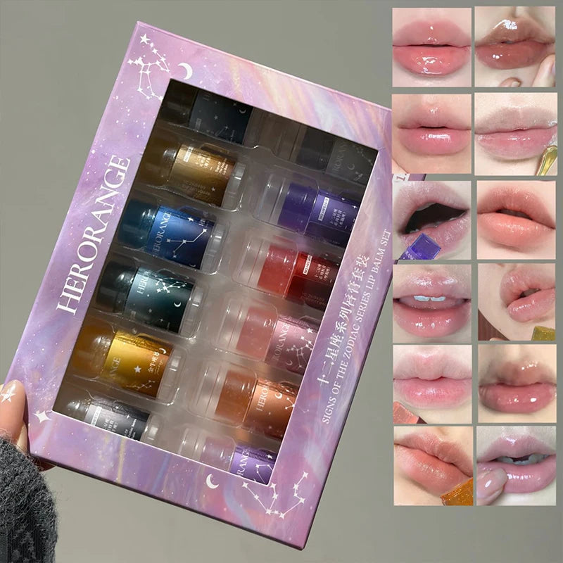 Constellation Series Lip Balm Lasting Nourishment and Moisture Lips Base Makeup Lip Gloss Fade Lips Lines Daily Care Lipstick Zpaxo