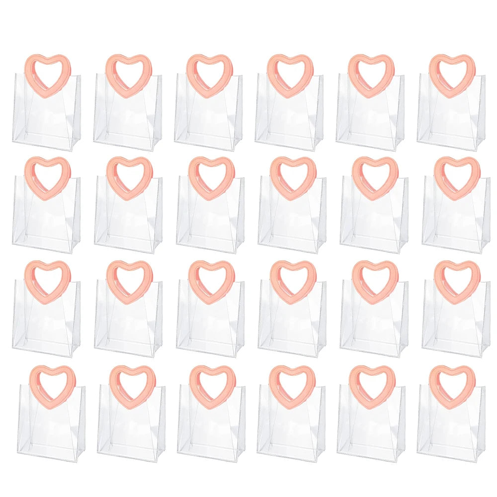 Heart-Shaped Handle Gift Bags | Holiday Tote Bags 6/12/24 Pack