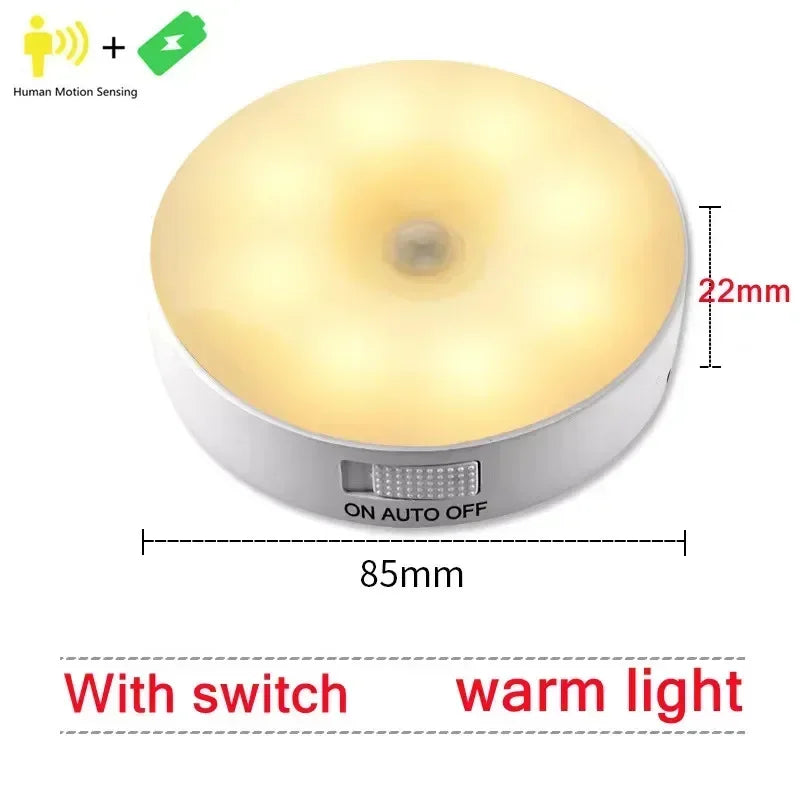 Motion Sensor LED Night Light – Rechargeable Magnetic Wall Lamp Motion Sensor Night Light Zpaxo Warm Lamp 1PC