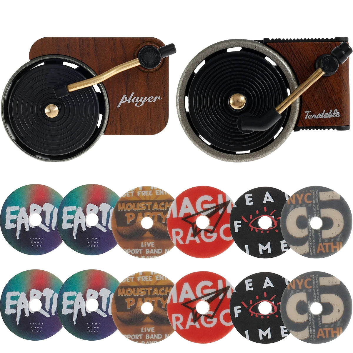 2Pcs Car Air Freshener Record Player Retro With 12 Pcs Aromatherapy Tablets Air Diffuser Clip Record Player Shape bmw Accessorie Zpaxo 1set