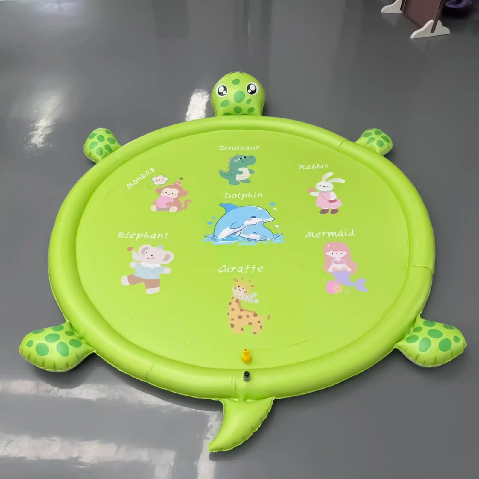 Water Play Pad 83.9in Non-slip Cute Turtle Pool Games Water Play Mat Sprinkler For Boys Girls Pets Backyard Garden Lawn Summer Zpaxo