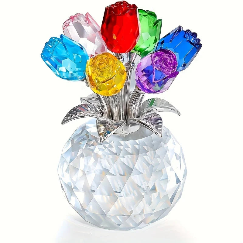Colourful Rose Bouquet Anniversary Mother's Day Valentine's Crystal
