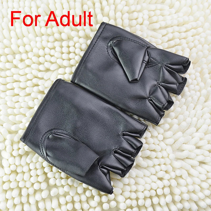 Leather Gloves Black Fingerless Driving Fashion Men Women Half Finger Gloves New Zpaxo A