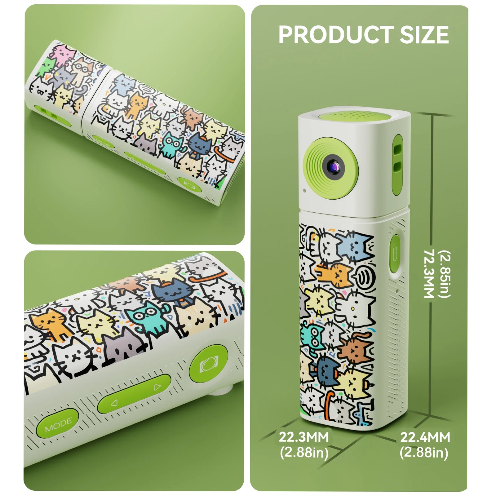 1080P Thumb Keychain Camera 230 Rotatable Lens Retro Mini Action Cam