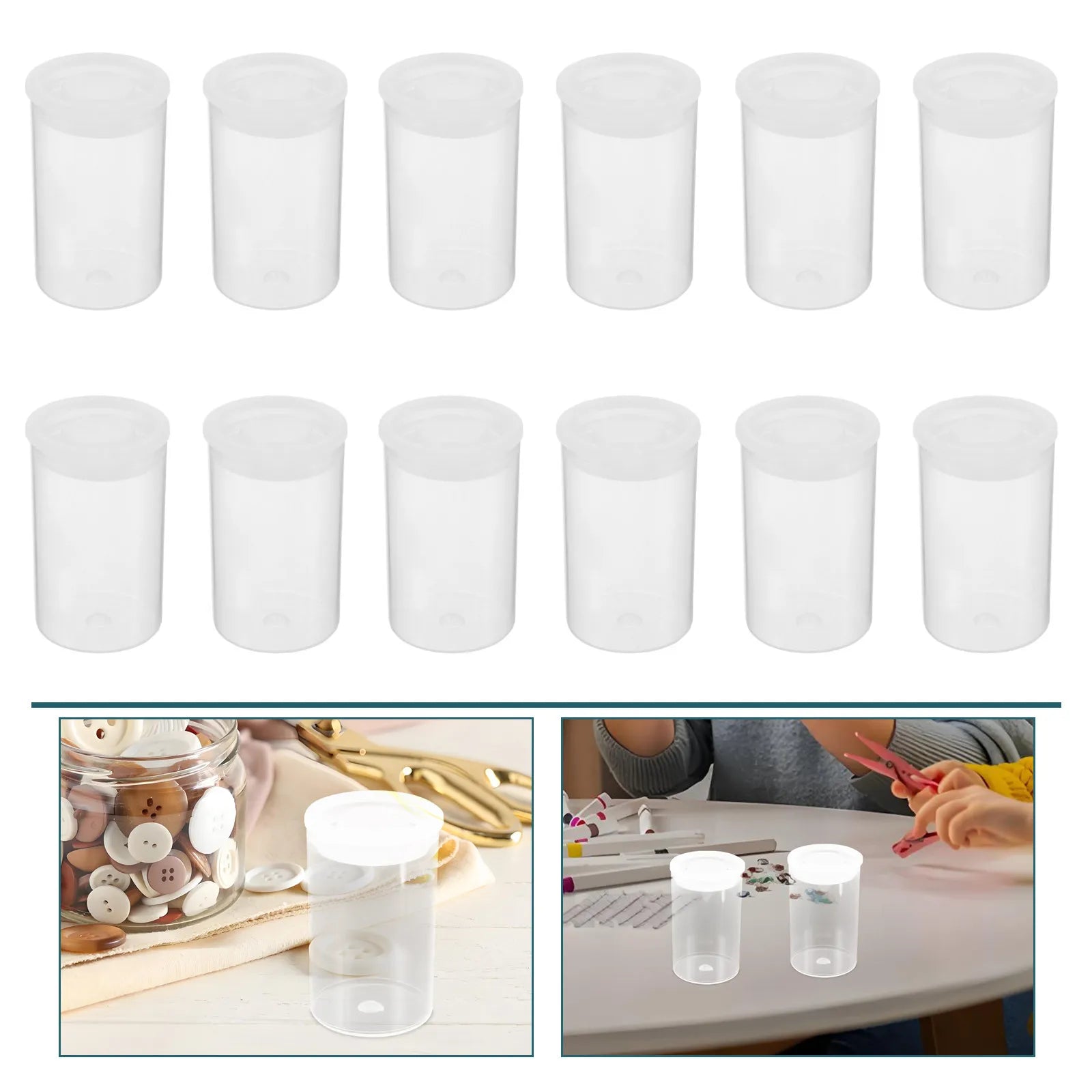 Transparent Storage Containers Plastic Film Canisters Lids Small