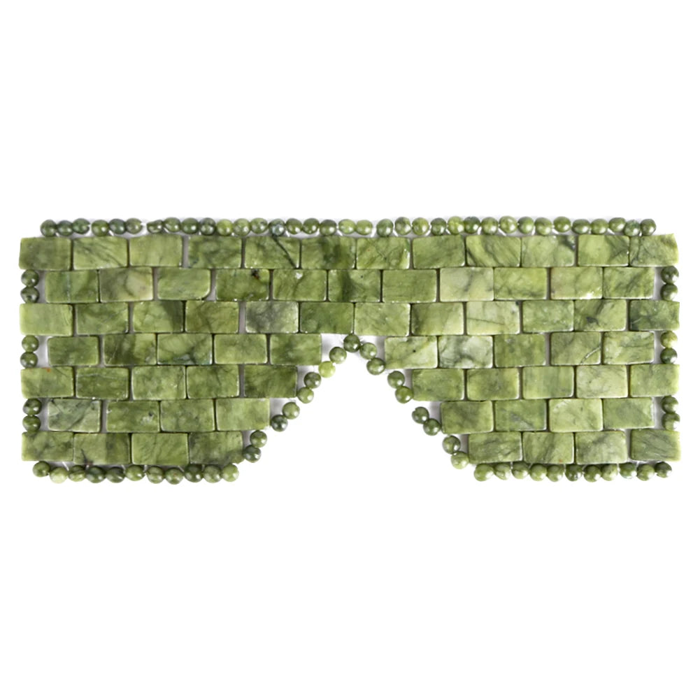 Jade Eye Mask Sleep Massager Alleviate Puffiness Stone Cover Relieve Zpaxo green