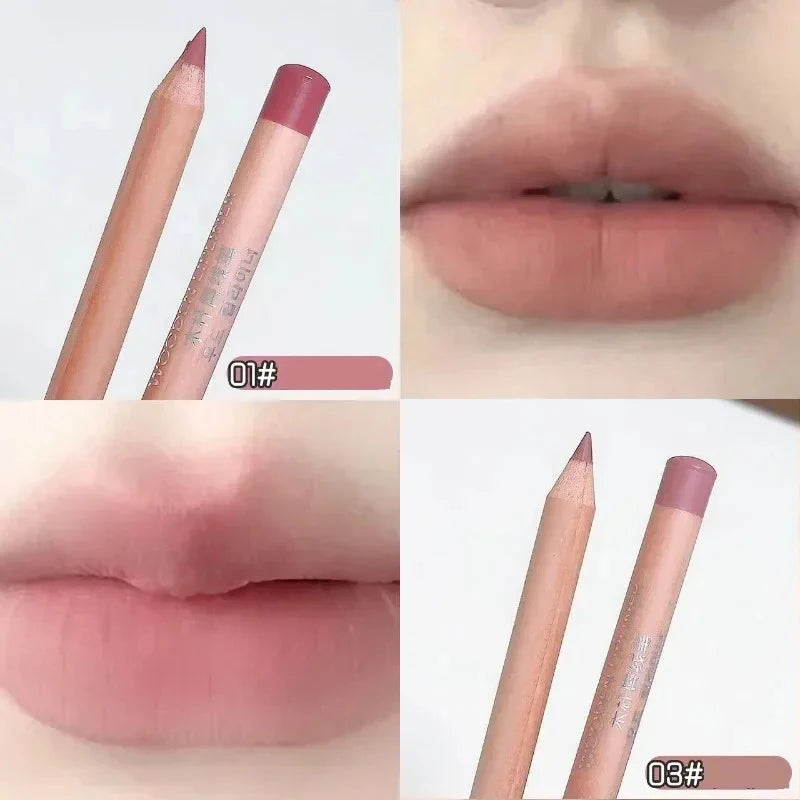 Waterproof Matte Lipliner Pencil Nude Pink Contour Tint Velvet