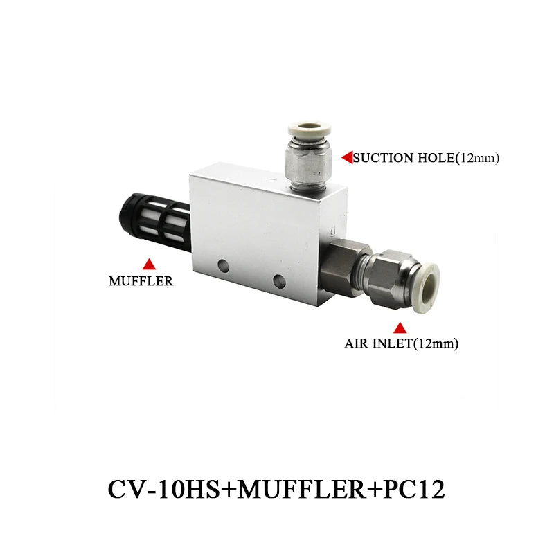 Vacuum Generator Large Flow Valve CV-15/20/25HS Manipulator Suction Cup Negative Pressure Switch Control Pneumatic Accessories Zpaxo CV-10HS-12mm