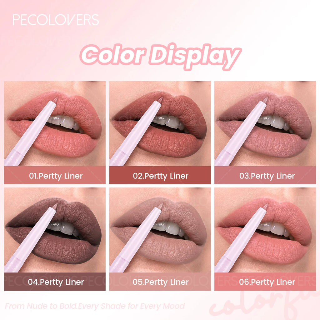 1PC 24-Hour Waterproof Lip Liner Pencil - Long-Lasting Matte Lip Outline, Auto-Twist Tube for Application,Suitable for Beginners Zpaxo
