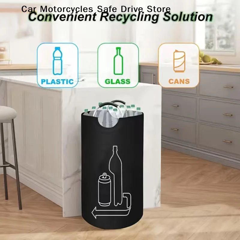CMLarge Capacity Empty Bottle Storage Basket Folding Recycling Bin
