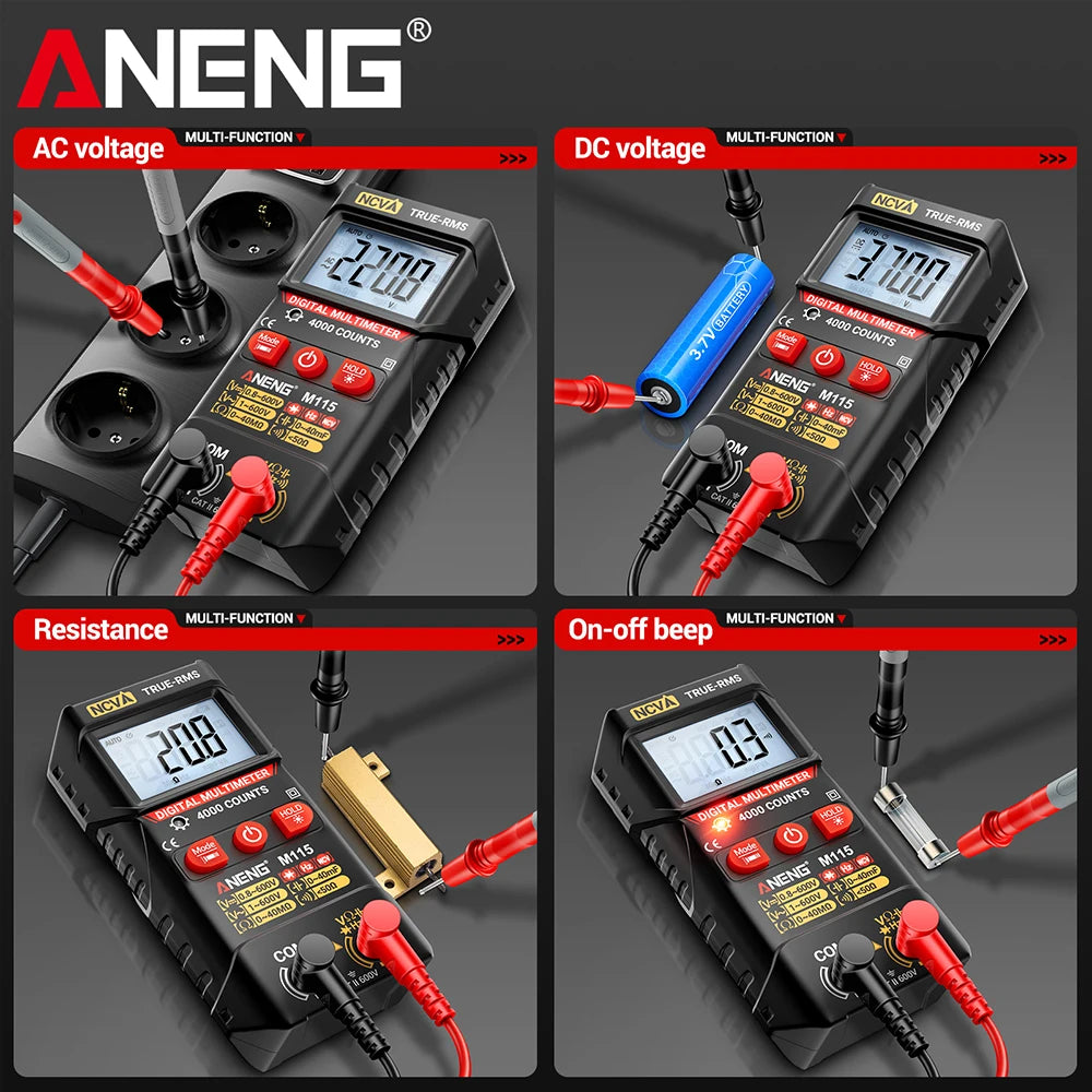 Mini Digital Multifunctional Detector ANENG M115 Electrician Tester