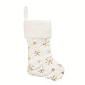Christmas Stocking Plush Faux Fur Sock Snowflake Sequins Holiday Tree