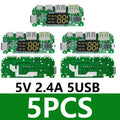 LED Dual USB 5V 2 4A Micro Type-c Mobile Power Bank 18650 Charging Zpaxo 5pcs 5V 2.4A