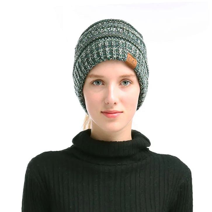 Knitted Open-Top Ponytail Beanie – Unisex Winter Hat 3 Colors