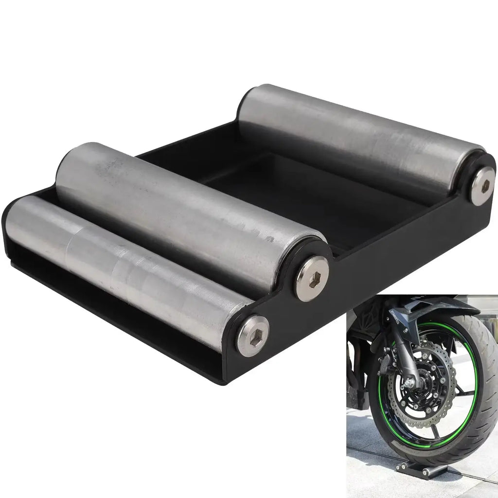 Portable Motorcycle Tire Cleaning Stand Tire Wash Bracket Durable Roller Ramp Lift Chain Clean Universal for Most Motorcycles Zpaxo