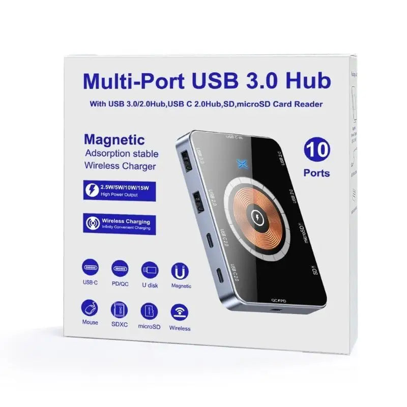 652F 15W Wireless Charging USB C Hubs HDMIcompatible Output Multiple Zpaxo