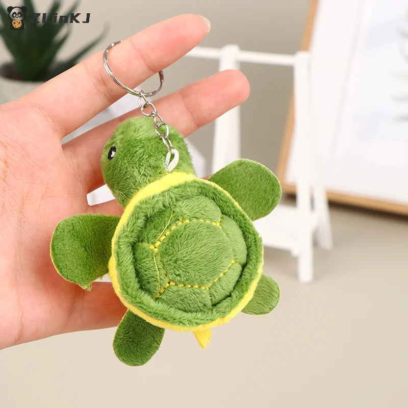 ▶1PCS 10cm Cute Cartoon Turtle Doll Plush Toy Keychain Bag Pendant Children's Gift Zpaxo