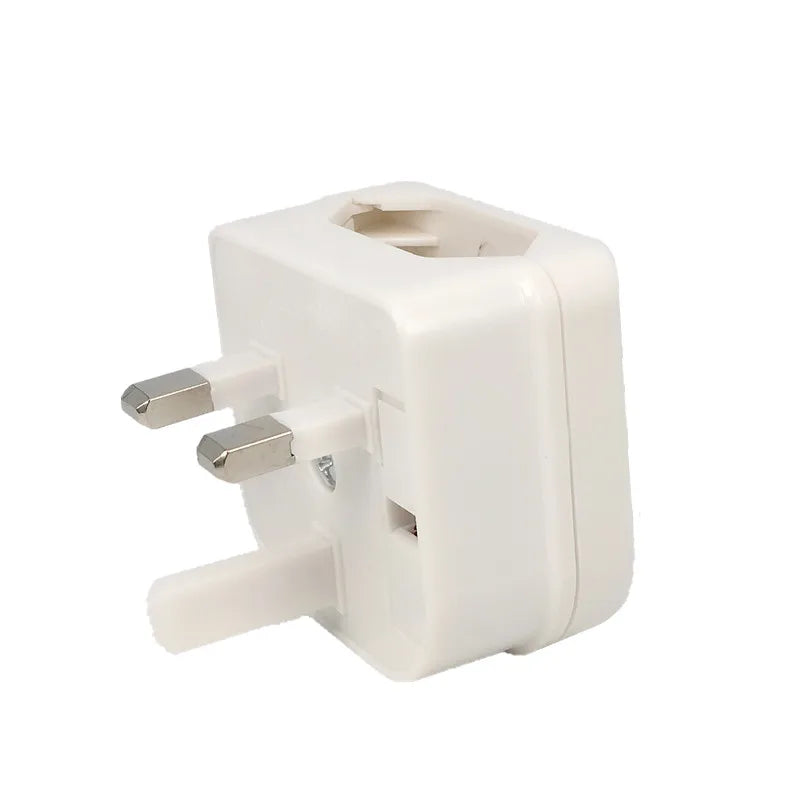 Universal European Euro EU 2 Pin UK 3Pin Power Socket Travel Zpaxo White