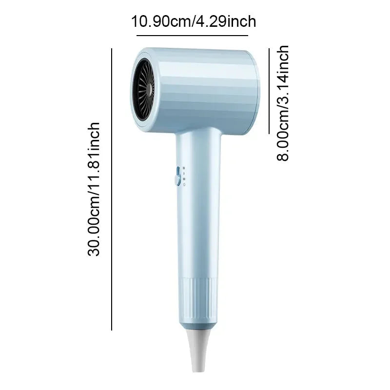 Hair Dryer, High-Speed Electric Turbine Airflow, Low Noise, Constant Temperature And Quick Drying Wind Speed 62m/s1800WQuick Dry Zpaxo