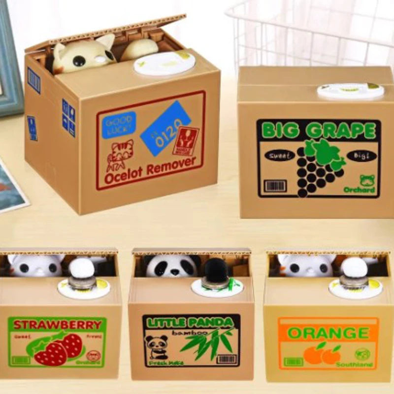 Children's Smart Savings Box Stealing Cat Electronic Money Bank Home