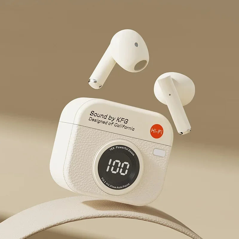 TWS Earbuds Wireless Earphones Q86 Retro Headsets Noise Reduction Zpaxo WHITE