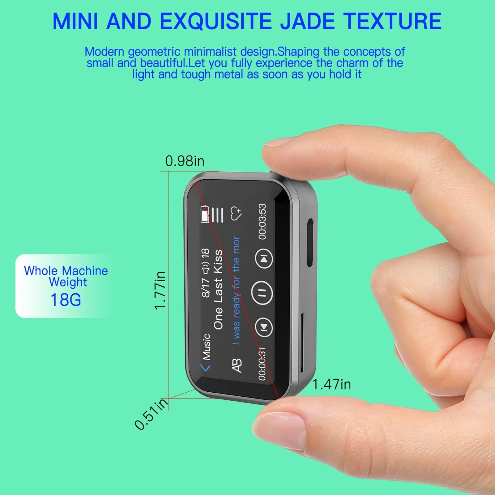 BT MP3 Player Portable Back Clip Full Touchscreen 32GB Hifi Lossless