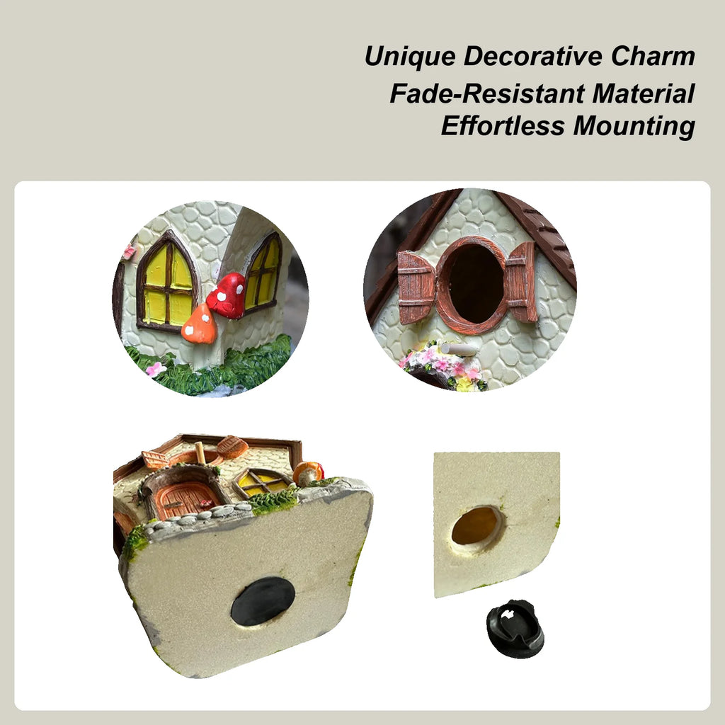 Bird House Windproof Resin Nesting Decoration Chain Waterproof