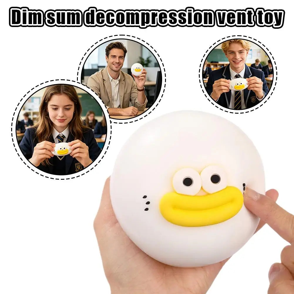 Kawaii Big-eyed Steamed Dumpling Squishy Toy TPR Ultra-Soft Fluid Squeeze Toy Stress Relief for Kids Adults Anxiety Zpaxo