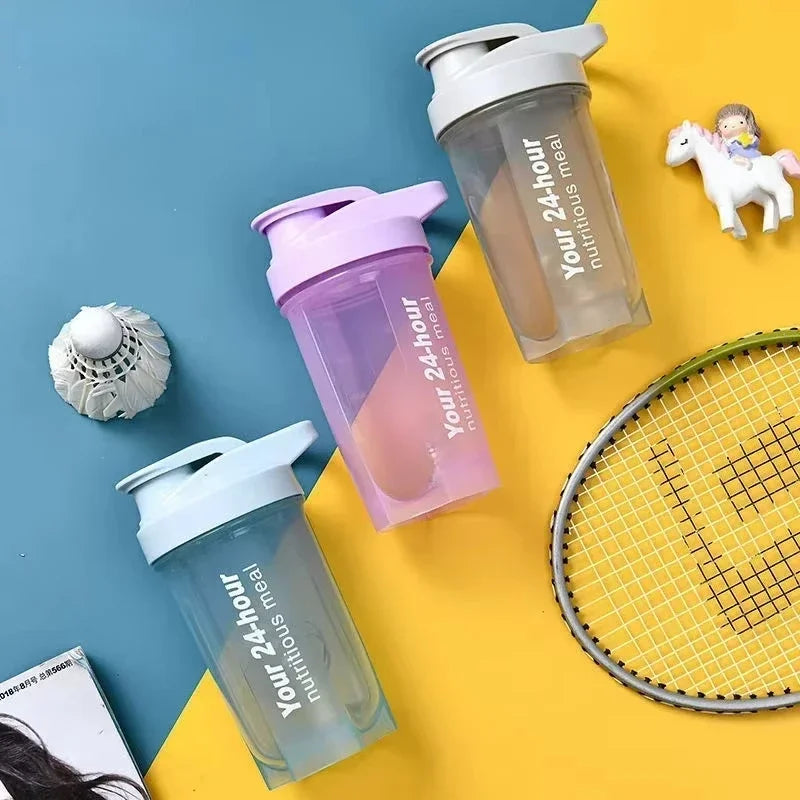 Hot Portable Shaker Cup for Men and Women Protein Powder Replacement Milkshake Mixing Cup Fitness Sports Water Cup Scale Bottle Zpaxo