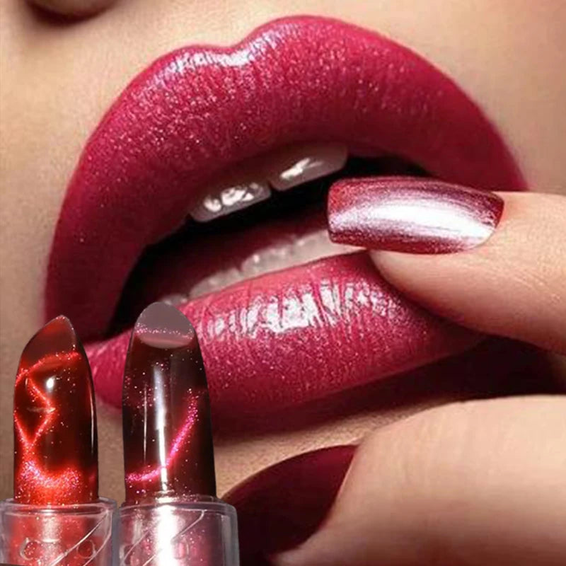 2Pcs Shimmer Lipstick Matte Glitter Lip Tint Balm Waterproof Long Lasting Pearl Shine Lip Gloss Purple Red Shimmer Sexy Lip Zpaxo