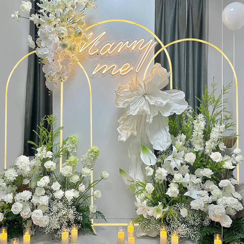 Gold Wedding Arch Stand Balloon Frame Backdrop Bracket Birthday