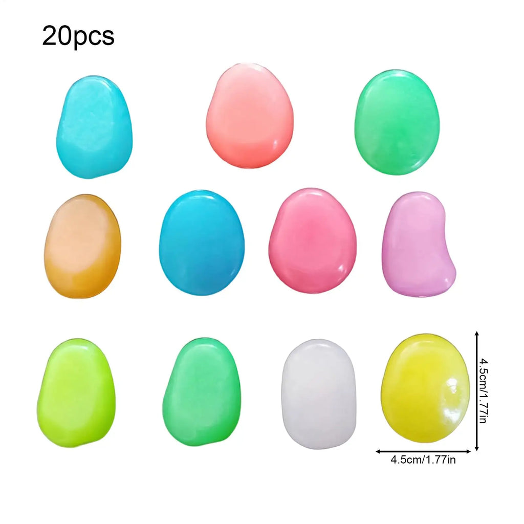 Garden Rocks 20 Colorful Glow Pebbles Landscape Stones Outdoor Vases