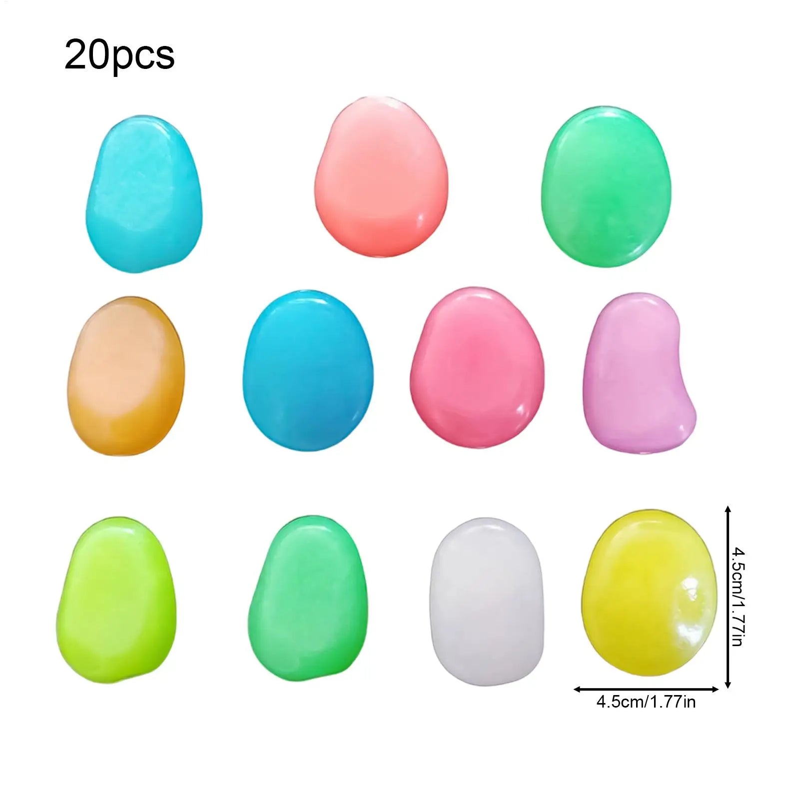 Garden Rocks 20 Colorful Glow Pebbles Landscape Stones Outdoor Vases