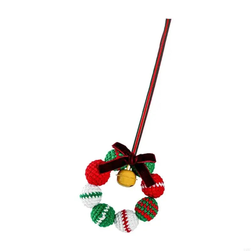 Santa Knitted Wreath Handcrafted Christmas Hanging Decoration Home